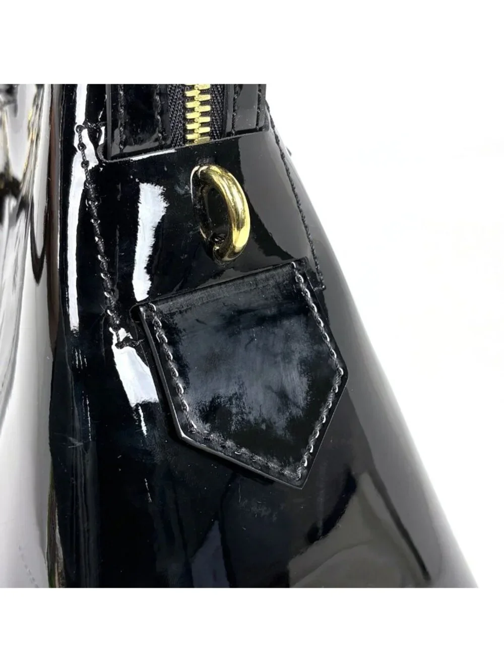 Louis Vuitton Tote Miroir Handbag 2-Way Patent Vernis Black